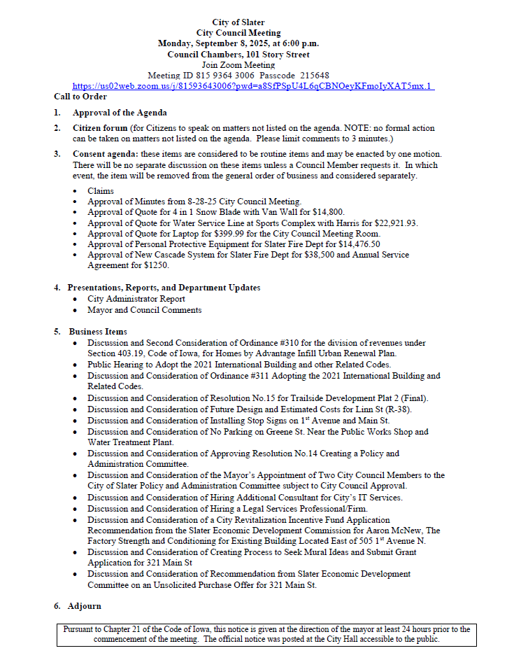 Agenda 9.8.25