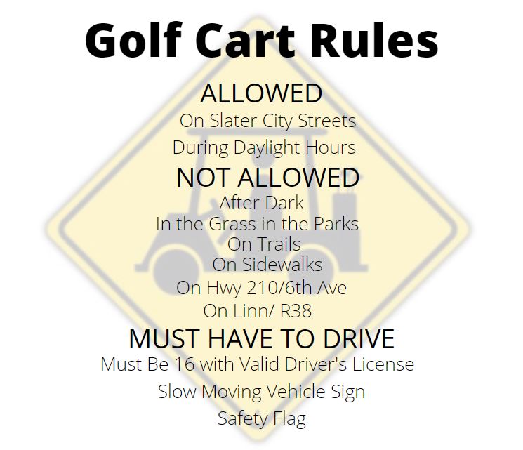Golf Cart Rules: Must be16 to drive one